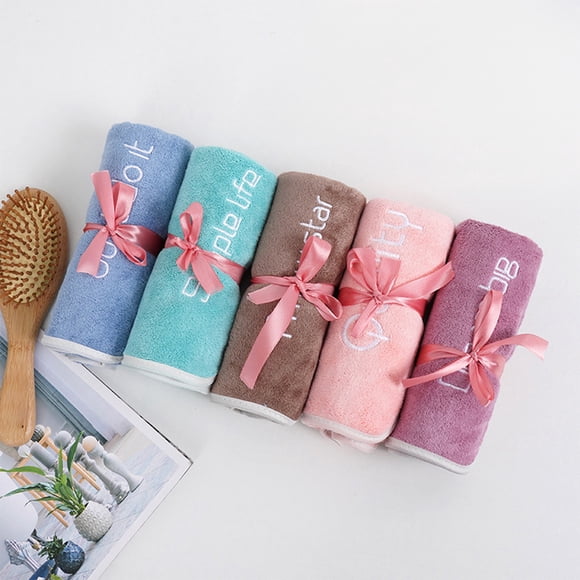 Meitianfacai Bath Towel Quick Dry Towel Set Includes 5 Hand Towels Absorbent Bathroom Towel Sets Coral Cotton Towel Bath Hotel Colorful About 30x14 Inches