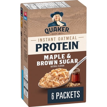 Quaker High Protein Maple & Brown Sugar flavour Instant Oatmeal
