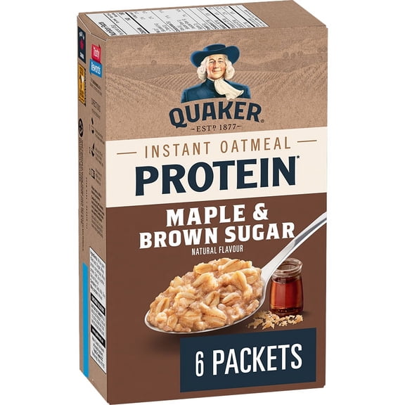 Quaker gruau instantané Teneur élevée en protéines saveur Érable et cassonade