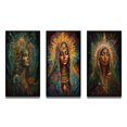 thumbnail image 2 of Designart "Holy Mary Radiating Aura IV" Christianism Framed Wall Art Set Of 3 - Green Traditional Frame Gallery Wall Set For Home Decor, 2 of 6