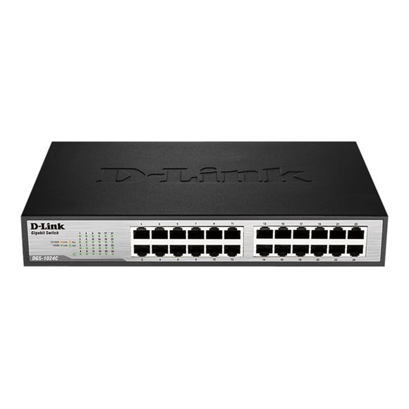 D-Link DGS 1024C - Switch - unmanaged - 24 x 10/100/1000 - desktop, rack-mountable