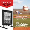 thumbnail image 2 of Baseball Pitching Net - 9-Hole Adjustable with Hit Zone Goal (Black) - Portable Softball Trainer - Includes Carry Bag & Anchor Kit - Professional Team Practice Rebounder, 2 of 5