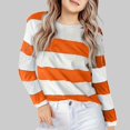 thumbnail image 2 of Zanarzt Chandails à Manches Longues Enfants Imprimé Automne Chandail à Manches Longues Col Rond Chemise Chemise Décontractée Hauts Basiques Orange,12-13 Ans, 2 of 4