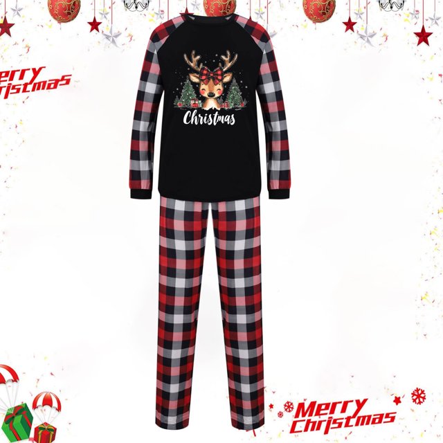 Styesk Pyjamas de Noël Assortis pour la Famille Ensembles Assortis des Fêtes Pyjamas de Noël Assortis pour la Famille Mignons Pyjama Graphique de Noël Ensemble de Pyjamas pour Couples