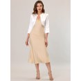 thumbnail image 3 of INSPIRE CHIC Boléro Cardigan en Satin Uni Élégant pour Femme, Ouvert à l'Avant, Manches 3/4, 3 of 5