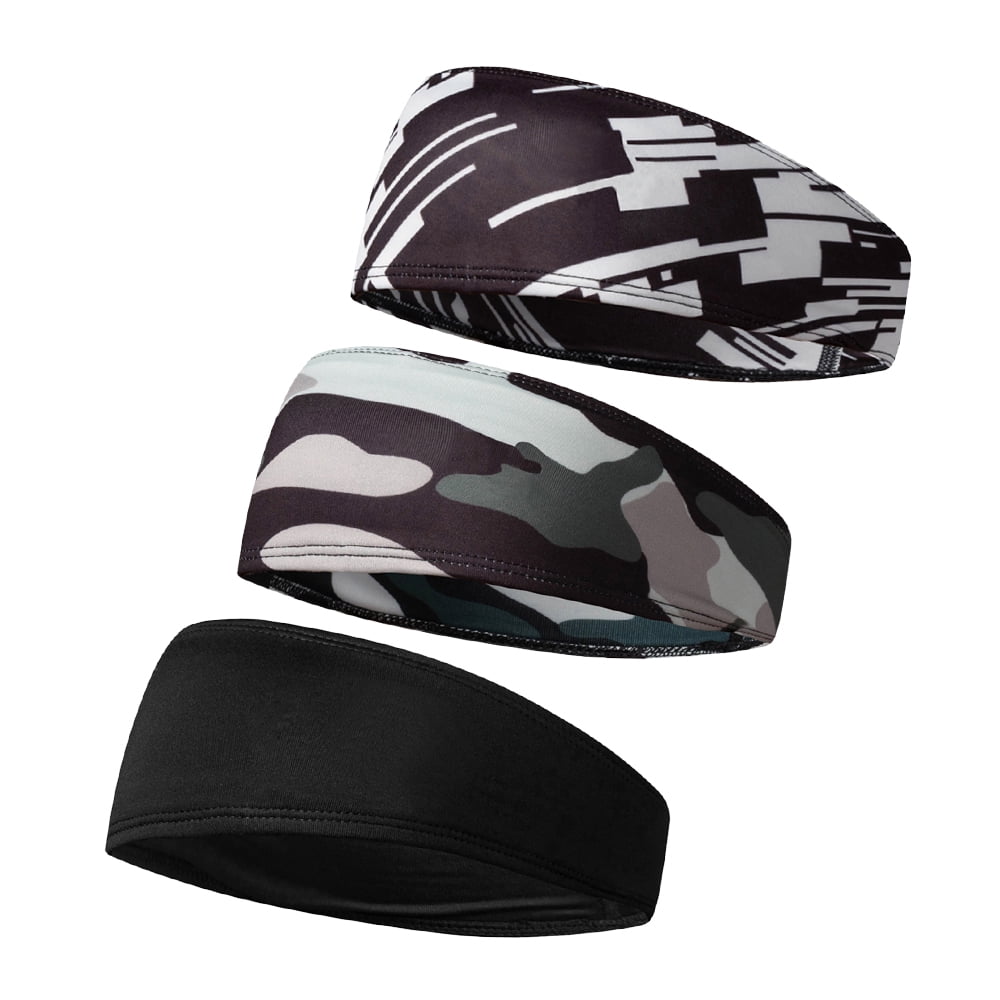 3 Pcs Bandeaux Bandeaux de Sueur Femmes Hommes Bandeaux pour Sports Entraînement Exercice Cyclisme Randonnée Tennis Basketball