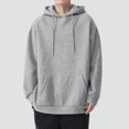 thumbnail image 3 of Yuyuzo 2PC Mens Hoodies Long Sleeve Drawstring Tunic Sweatshirt Loose Fitted Fall Pullover Tops, 3 of 5
