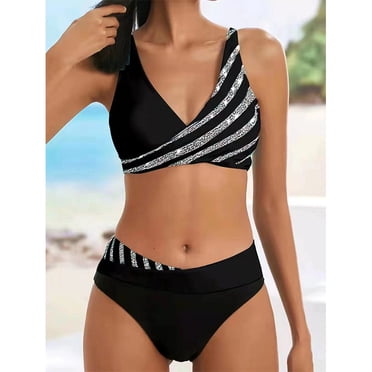 SMihono Bikinis for Women Summer Two Piece Siwmwear Summer Women's Print Swimsuit Fashion Swimwear Beachwear Bikini Siamese