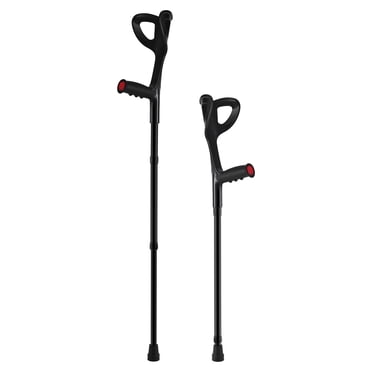 KFFKFF Béquilles d'Avant-bras pour Adultes, Hauteur Réglable à 10 Niveaux, Support Pliable en Aluminium avec Poignets Ouverts et Coussinet Antidérapant pour la Récupération après Chirurgie, Blessures aux Jambes, Usage Handicapé, Capacité de 350 Lb, 1 Paire