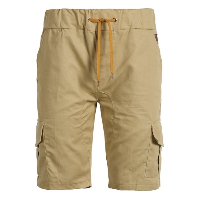 Men‘s Cargo Sports Short Pants Casual Slim Fit Solid Drawstring Elastic Waist Shorts With Pockets
