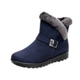 thumbnail image 1 of Liquidation d'Économies d'Hiver! Bottines pour Femmes PEZHADA, Bottes pour Femmes, Grandes Tailles Bottes d'Hiver pour Femmes Isolées pour l'Extérieur Chaussures à Bout Rond à Enfiler Bottes Décontractées à Fermeture Éclair Bleu, 1 of 5