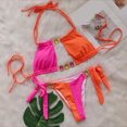 thumbnail image 2 of Jamicy Womens Bathing Suits 2 Piece Hot Spring Wear Women's Color-Coded Halter Swimsuit Crystal Side Lace-Up Two-Piece Bikini, 2 of 4