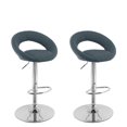 thumbnail image 1 of CorLiving Round Open Back Adjustable Fabric Barstool, set of 2, 1 of 9