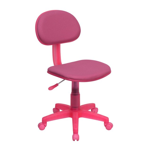 Chaise de travail pivotante en tissu rose