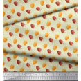 thumbnail image 2 of Soimoi Yellow Rayon Fabric Triangle & Strawberry Fruits Fabric Prints By Yard 42 Inch Wide, 2 of 6