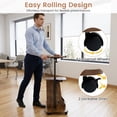 thumbnail image 4 of Costway 2PCS Mobile Podium Stand with Tilting Top Storage Cabinet & Lockable Wheels Rustic Brown + Black, 4 of 10