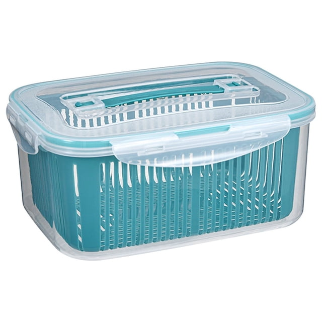 Wamans Salad Container for Lunch 1 Pcs Fruit Vegetable Storage Containers for Fridge Berries Vegetable Wash Vegetables Dehydration with Lids Clearance Items