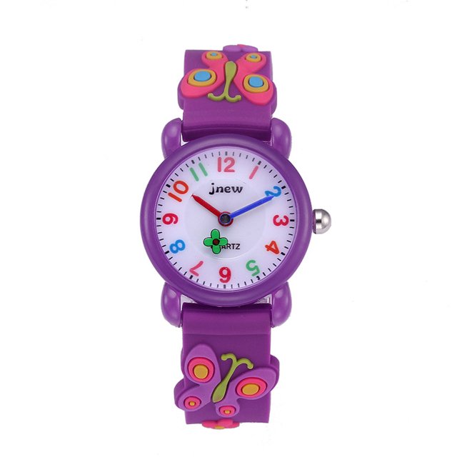 Children Watch with Silicone Strap 3D Butterfly Pattern Unisex