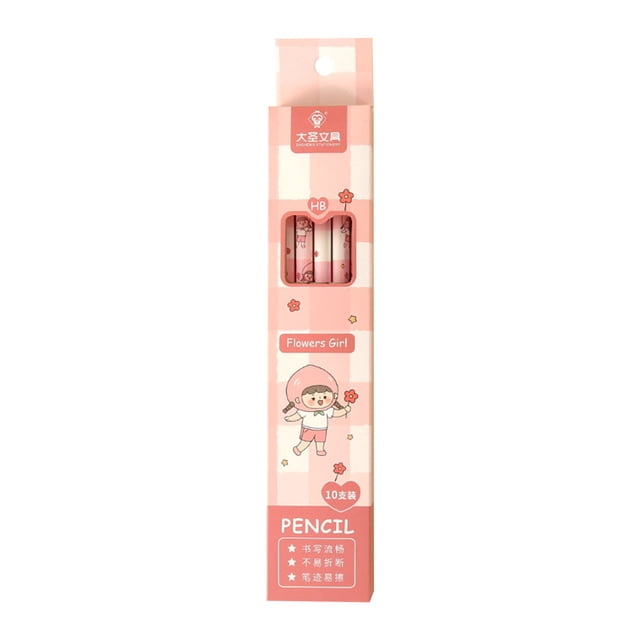 10 Pcs Cute Pencils for Elementary School Children with Erasers Fun Designs Writing Drawing Art Supplies Kids Learning Classroom Tool
