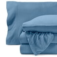 thumbnail image 1 of Bare Home Cozy Fleece Sheet Set - Extra Plush Polar Fleece - Deep Pocket - Split King, Coronet Blue, 1 of 9