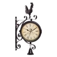 thumbnail image 2 of Elodie Double Sided Wall Porch Wall Hanging Clock Home Decor Outdoor Two Faces Round Roman Numerals, 2 of 7