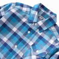 thumbnail image 3 of Bienzoe Boy's Flannel Button Down Long Sleeve Plaid Shirt Blue 7/8, 3 of 8