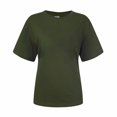 thumbnail image 4 of Yuyuzo T-Shirts d'Été pour Femmes Décontractés à Col Rond à Manches Courtes Hauts Tee Amples Blouses Unies, 4 of 5