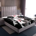thumbnail image 4 of Music Bed Sheets Set King Romantic Saxophone Sheet Set,Minimalist Music Instrument Print Sheets for Kids Woman Men Retro Saxophone Musical Notes Top Sheet,Black And White, 4 of 7