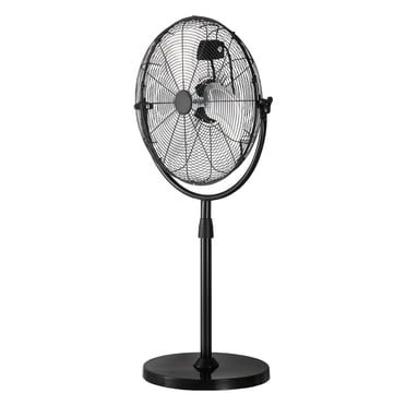 KFFKFF Industrial Pedestal Fan, 18 Inch Standing Fan with 45.3 to 57.9 Inches Adjustable Height, Floor Fans with 3 Adjustable Speeds, High Power Fans, Black