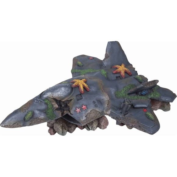 Ornement d'aquarium Penn Plax Deco-Wrecks Fighter Jet