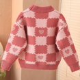 thumbnail image 4 of FAOWME Winter Thick Sweater Bulky Yarn Flower Loose Children Sweater Pink 5-6 Years, 4 of 8