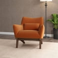 thumbnail image 3 of Piedmont Mid Century Modern Furniture Style Orange Velvet Accent Armchair, 3 of 7