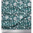 thumbnail image 1 of Soimoi Rayon Fabric Leaves & Floral Block Fabric Prints by Yard 56 Inch Wide, 1 of 3