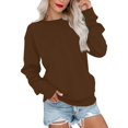 thumbnail image 2 of Hauts pour Femmes Manches Longues Amples Décontractés Tunique Plissée Boutonnée Imprimé Halloween Vert Armée L, 2 of 6