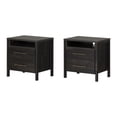 thumbnail image 2 of Ensemble de 2 tables de chevet pour Adulte, fini Noir antiqué, collection Gravity de Meubles South Shore, 2 of 13