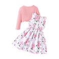 thumbnail image 5 of Splozh Toddler Fall Outfit 2PCS Little Toddler Girls Dress with Cardigan Floral Dresses Ruffle Sweaters Spring Fall Clothes Pink,3-4 Years, 5 of 5