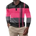 thumbnail image 1 of XZNGL Mens Patchwork Turndown Loose Fallow Fabric Button Long Sleeve Lapel Top/shirt, 1 of 1