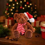 Christmas Teddy Bear under $5! CQCYD Christmas Teddy Bear Doll with Santa Hat, Soft Plush Toy for Holiday Decor, Festive Gift for Children and Family