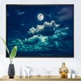 thumbnail image 3 of Designart Pleine lune dans le ciel nocturne nuageux II ART MURAL À CADRE FLOTTÉ, 3 of 4