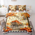 thumbnail image 1 of YST Retro Rustic Fall Bedding Sets 7 Piece Autumn Harvest Pumpkins King Bed In A Bag Farmhouse Thanksgiving Comforter Set,Grids Country Maple Tree Leaf Bed Sheet Set With Comforter, 1 of 1