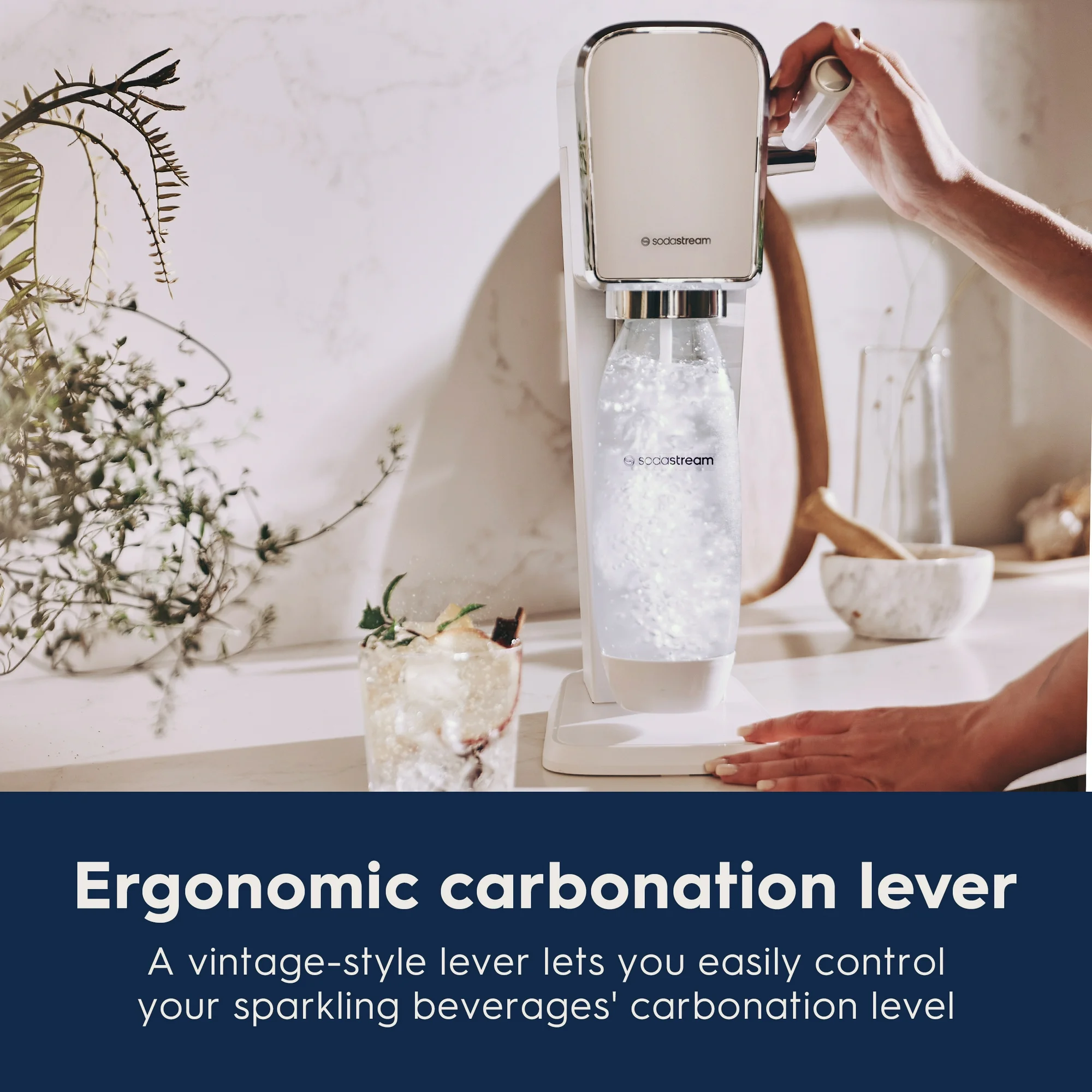 Sodastream Art (White) Sparkling Water Maker with CO2 and