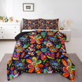 thumbnail image 1 of Erosebridal Abstract Groovy Blossoms Bedding Comforter Set, Rainbow Floral Flower Down Comforter, Reversible 2 Pieces, 1 of 7