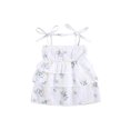 thumbnail image 1 of Xingqing 4 Couleurs d'Été Bébé Filles Mignonne Robe Fleurs Imprimées sur l'Épaule Sans Manches A-Ligne Mini Robe, 1 of 7