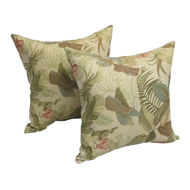 Blazing Needles Jardin Rêve 17 Pouces Coussin (Set de 2), Blanc