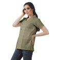 thumbnail image 3 of Moomaya Chemise Tunique Style Enveloppant pour Femmes en Coton Décontracté Col Classique Boutonné, 3 of 6