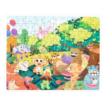 Aqestyerly 100 Pcs de Casse-Tête dans une Boîte en Conserve Jouets Éducatifs de Planche de Casse-Tête pour Bébé pour le Développement du Cerveau des Enfants, Jeu de Casse-Tête d'Apprentissage Précoce HWRETIE