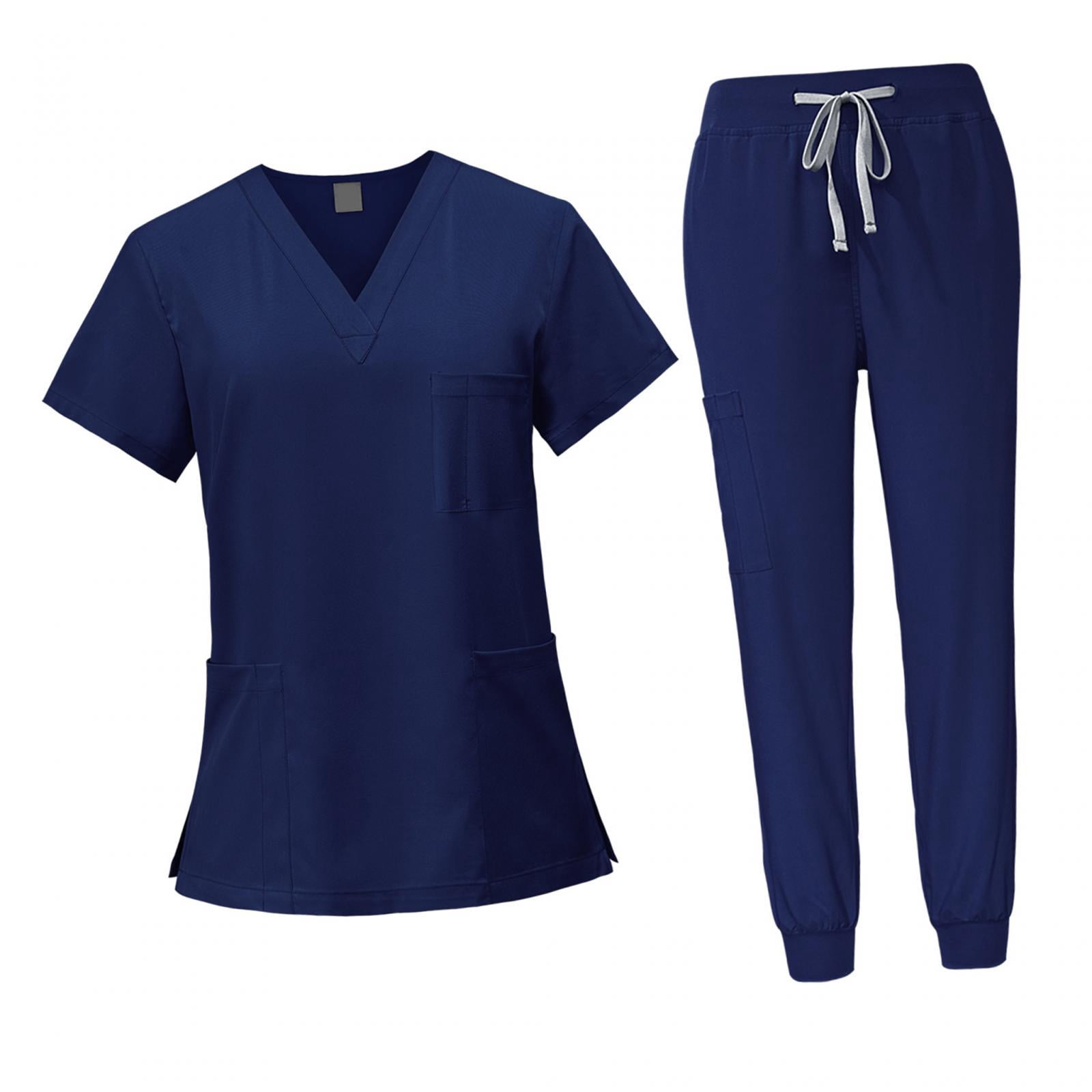 Female Scrub Set V Neckline Nurse Workwear for Beauty Center SPA Cosmetology XXL