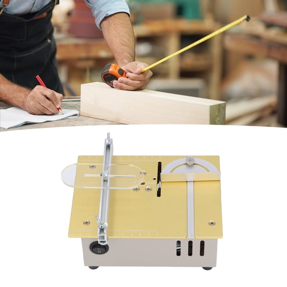 Mini Scie à Table, 96W 4000-9000rpm Scie Électrique de Bureau Portable, 7 Vitesses Réglables, Détachable T Carré, Coupe-Scie Électrique Multifonctionnel pour Découpe Bois Plastique Acrylique