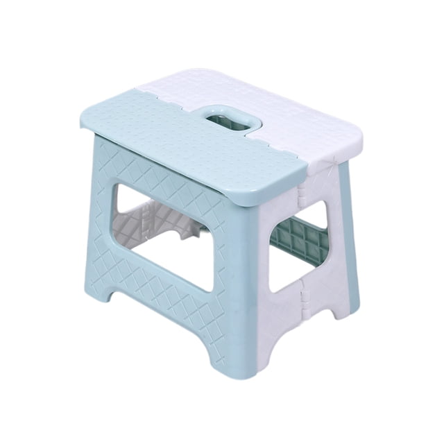 Tabouret Pliant Compact Siège Utilitaire Léger Design Portable Gain de Place Outil à Pédale Mobilier Polyvalent Maison Bureau Extérieur Construction en Plastique Motif à Grille Carrée F-32 C