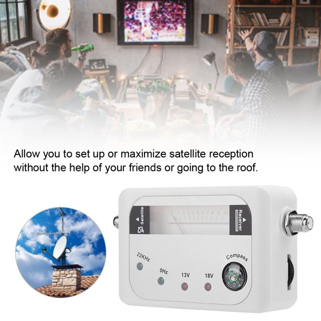 Satellite Finder, Abrasion LED Indicator Light Satellite Signal Meter Night Lighting 950~2150MHz ABS For